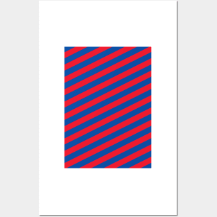 Crystal Palace Red and Blue Angled Stripes Posters and Art